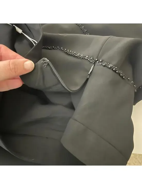 Endless Rose Pearl Trim Mini Circle Skirt Black Anthropologie NWOT Size Large - Picture 7 of 9